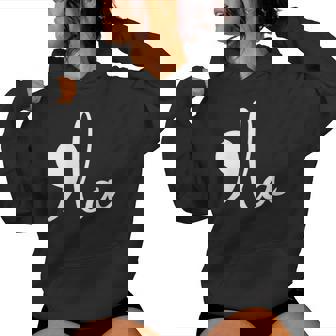 Classic White Comma La Women Hoodie - Thegiftio UK