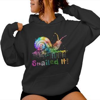 Cool Snail Rainbow Colors Snailed It For Children Women Hoodie - Thegiftio UK