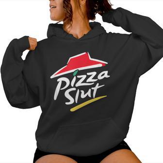 Cool Vintage Pizza Slut For And Women Women Hoodie - Thegiftio UK