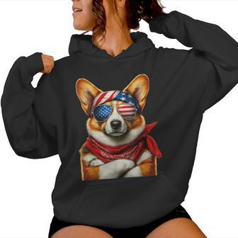 Corgi Patriotic Fourth Of July Women Women Hoodie | Seseable UK