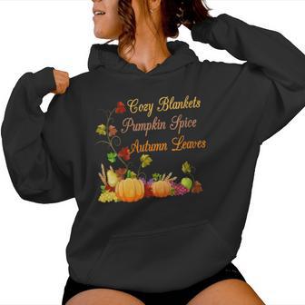 Cozy Blankets Pumpkin Spice Women's Autumn Fall Harvest Women's Hoodie - Monsterry