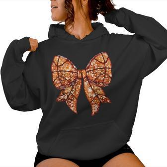 Cute Coquette Bow Game Day Basketball Mom Team Sports Women Hoodie - Thegiftio UK
