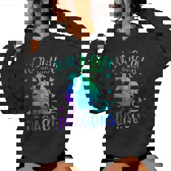 Cute Just A Girl Who Loves Dragons And Girls Women Hoodie - Thegiftio