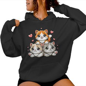 Cute Kawaii Cats Neko Kitten Cat Lover Girl Women Hoodie - Thegiftio UK