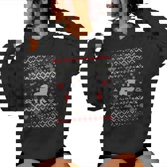 Dachshund Ugly Christmas Sweater Pajama Women Hoodie - Seseable