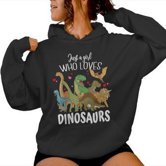 Dinosaur Just A Girl Who Loves Dinosaurs T-Rex Brachiosaurus Women Hoodie - Thegiftio UK