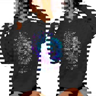 Dog Mom Sunflower Dog Paw Daisy Flower Dogs Paw Print Heart Women Hoodie - Monsterry