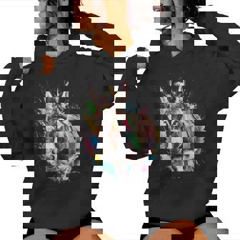Donkey Woman Colorful Watercolor Donkey Women Hoodie | Seseable UK