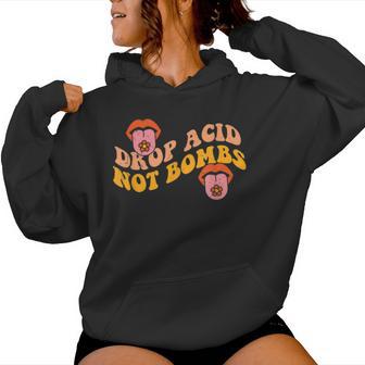 Drop Acid Not Bombs Hippie Groovy 70S Costume For Women Kapuzenpullover für Damen - Seseable