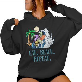 Eat Beach Repeat Ocean Hobby Beach Lover Pastime Summer Women Hoodie - Monsterry CA