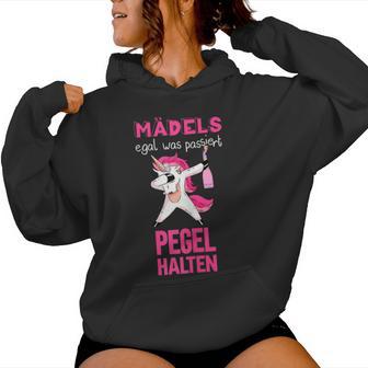 Egal Was Passiert Level Halt Einhorn Women's Party Running Kapuzenpullover für Damen - Geschenkecke