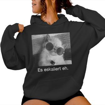 With Eskaliert Eh Drunken Cat Drunken Cat Beer Wine Fun S Kapuzenpullover für Damen - Seseable