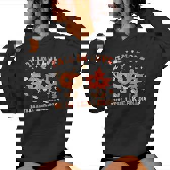 Fall In Love With Learning Fall Teacher Thanksgiving Retro Women Hoodie - Thegiftio UK