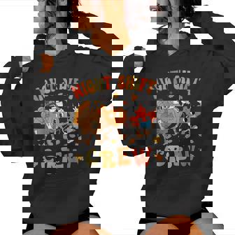Fall Night Shift Crew Thanksgiving Pumpkin Retro Nurse Women Hoodie | Mazezy