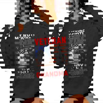 My Favorite Veteran Is My Grandma Usa Flag Veterans Day Women Hoodie - Seseable