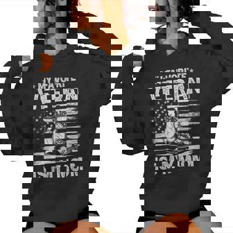 My Favorite Veteran Is My Mom Veterans Day Usa Flag Women Hoodie - Thegiftio UK