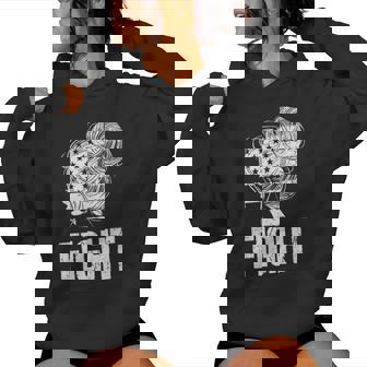 Fight 1776 Messy Bun American Women Hoodie - Thegiftio UK