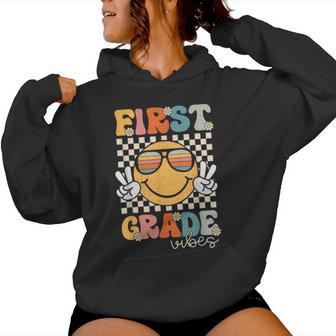 First Grade Vibes Smile First Day Of School 1St Grade Team Women Hoodie - Thegiftio UK