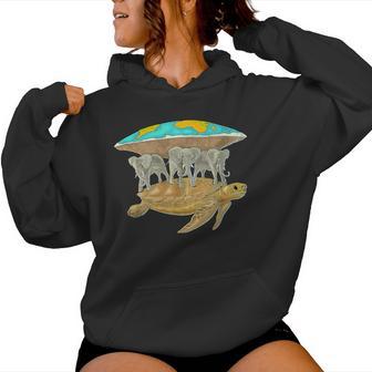 Flat Earth World Turtle T Turtle Women Women Hoodie - Thegiftio UK
