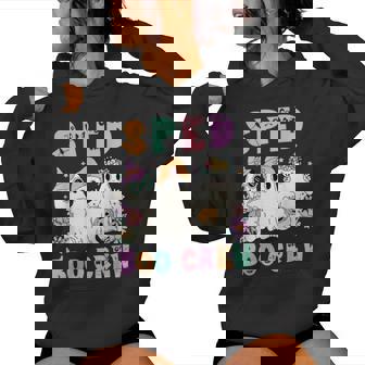 Floral Sped Boo Crew Halloween Ghost Special Ed Sped Teacher Women Hoodie - Monsterry