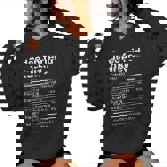 Fried Turkey Thanksgiving Nutrition Ingredients Nutritional Women Hoodie - Monsterry