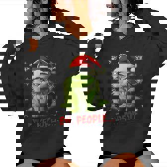 Christmas Cat Ew People Meowy Cat Lovers Kid Women Hoodie | Seseable UK