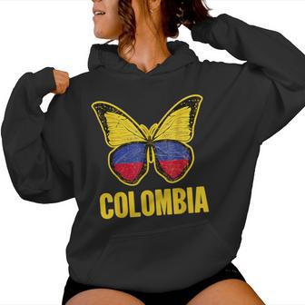 Colombia Butterfly Colombian Flag Women Women Hoodie - Thegiftio UK