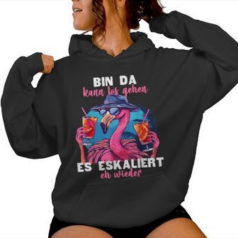 Flamingo Party Bin Da Kann Los Gehen Kapuzenpullover für Damen - Geschenkecke