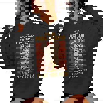 Llama Eating Pizza It's No Problem To Eat More Pizza Women Hoodie - Monsterry