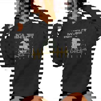 Nurses Night Shift Nurse Cool Full Moon Ekg Cat Women Hoodie - Monsterry