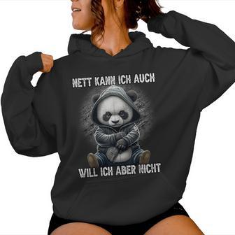 Panda Anime Nett Kann Ich Auch Will Ich Aber Nicht Kapuzenpullover für Damen - Geschenkecke