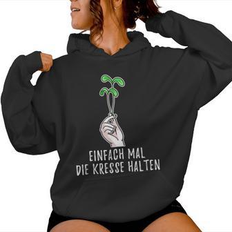 Simple Mal Die Kresse Holding Garden Gardener Flowers Kapuzenpullover für Damen - Geschenkecke