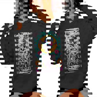 Skeleton Sarcastic The Plant Lover Tarot Card Women Hoodie | Mazezy