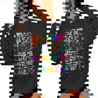 Teacher We Are Like A Box Of Crayons Back To School Women Hoodie - Thegiftio UK