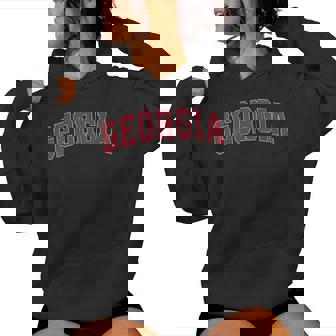 Georgia Ga Vintage Athletic Sports Red Style Women Hoodie - Thegiftio UK