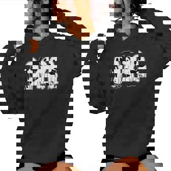 Ghost Holding Black Cat Halloween Cat Lovers Women Women Hoodie - Thegiftio UK