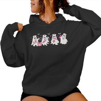 Ghost Nurses Halloween Crew Costume Scrub Top Women Women Hoodie - Thegiftio UK