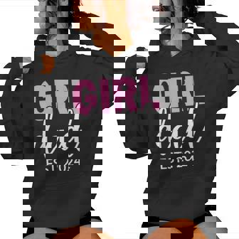Girl Dad Est 2024 Newborn Daddy Father Girl Dad To Be 2024 Women Hoodie - Monsterry