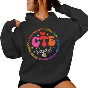 Groovy Cte Squad Teacher Back To School Teachers Students Women Hoodie - Thegiftio UK