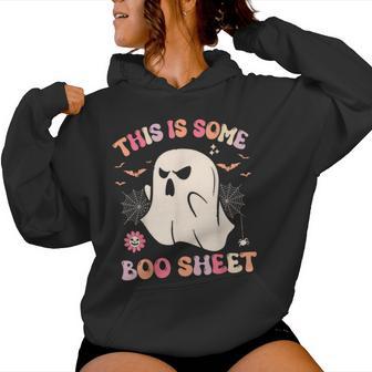 Groovy Halloween Boo Ghost Costume This Is Some Boo Sheet Women Hoodie - Monsterry