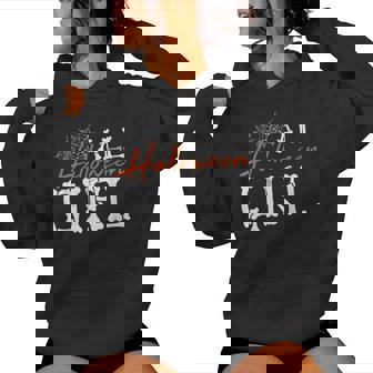 Halloween Girl Lazy Halloween Costume Spooky Creepy Bones Women Hoodie - Monsterry