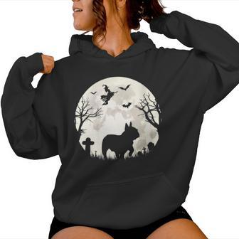 Halloween Moon French Bulldog Costume Dog Lover Owner Women Hoodie - Thegiftio UK