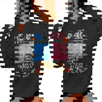 Halloween Pumpkin Gender Reveal He Or She Mama To Be Women Hoodie - Seseable