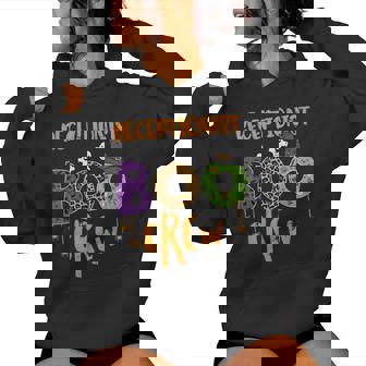 Halloween Receptionist Boo Crew Front Desk Costume Men Women Hoodie - Thegiftio