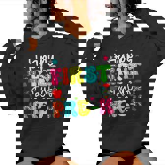 Happy First Day Of Pre-K Preschool Back To School Teacher Women Hoodie - Thegiftio