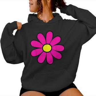 Happy Pink Daisy 60S 70S Retrointage Hippie Kapuzenpullover für Damen - Geschenkecke