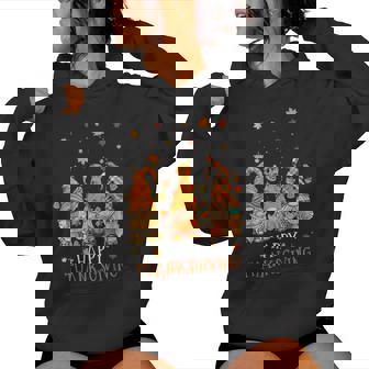 Happy Thanksgiving Three Gnomes Pumpkin Spice Autumn Fall Women Hoodie - Thegiftio UK