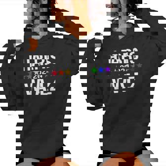 Harris Walz 2024 Lgbtq Gay Pride Rainbow Kamala Harris Women Hoodie - Monsterry