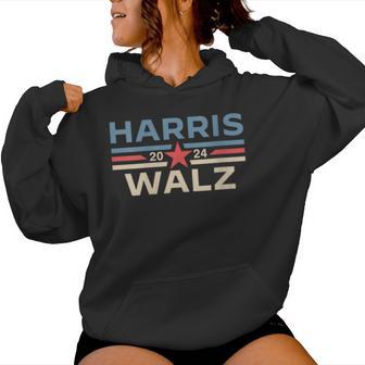 Harris Walz 2024 Retro Vintage Vote President Vp Waltz Women Hoodie | Mazezy