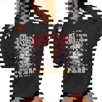 Hello 4Th Grade Cat Girls For First Day Of 4Th Grade Girls Women Hoodie - Thegiftio UK
